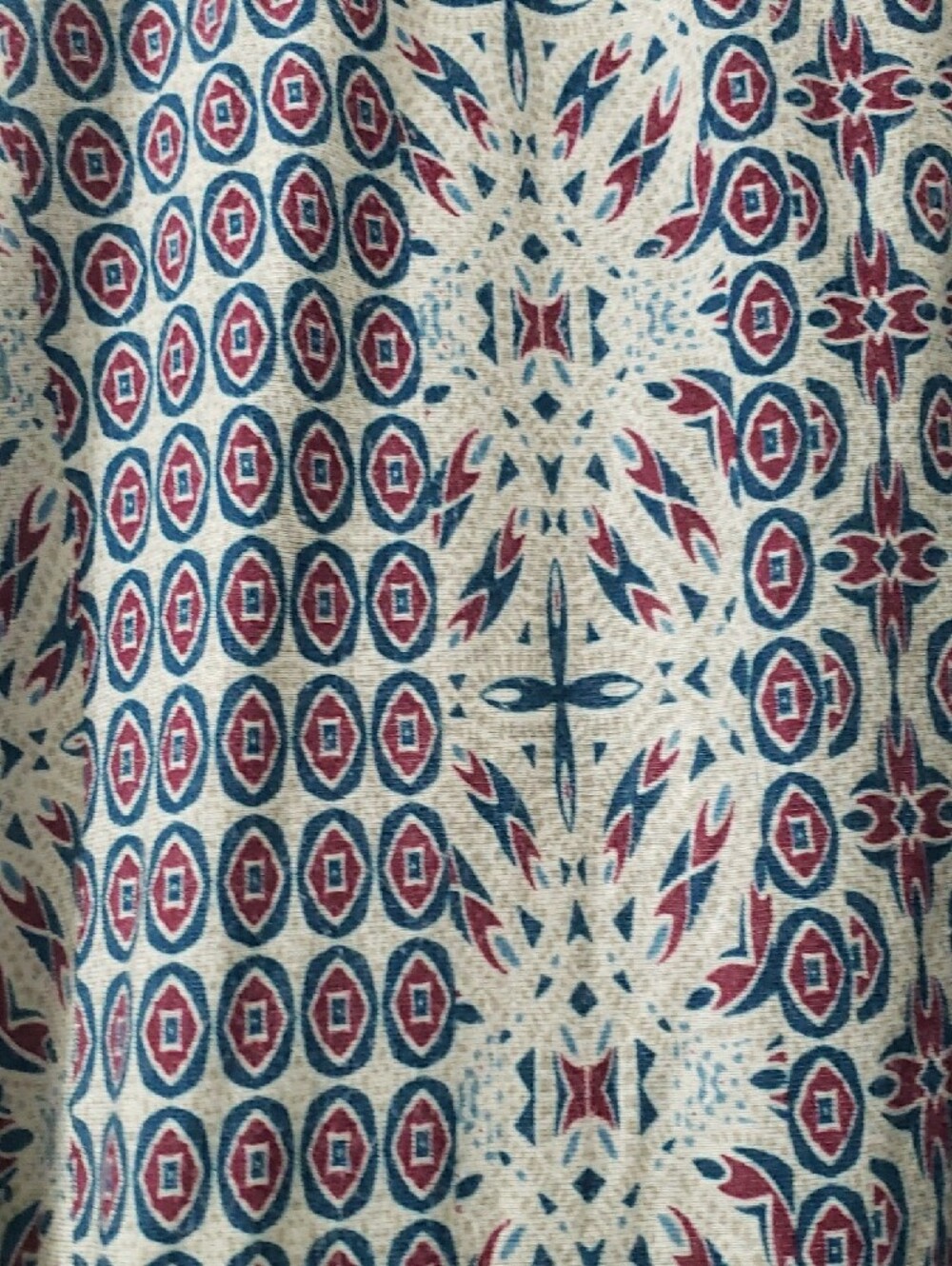 Vintage America Blue and Gray Printed Tassel Peasant Tunic - Picture 6 of 8
